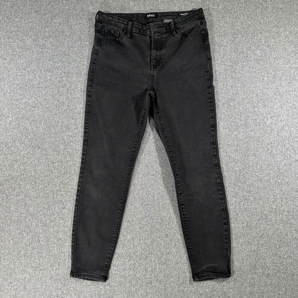 Buffalo‎ David Bitton Mollie High Rise Stretch Skinny Jeans Black Womens Size 8